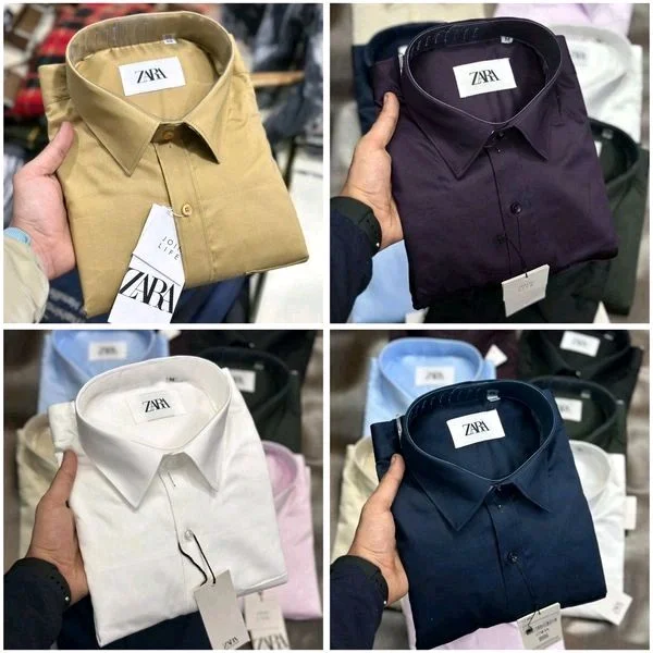 Zara Plain Shirts Combo Of 4pcs - M-38