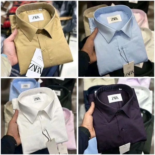 Zara Plain Shirts Combo Of 4pcs - XL-42