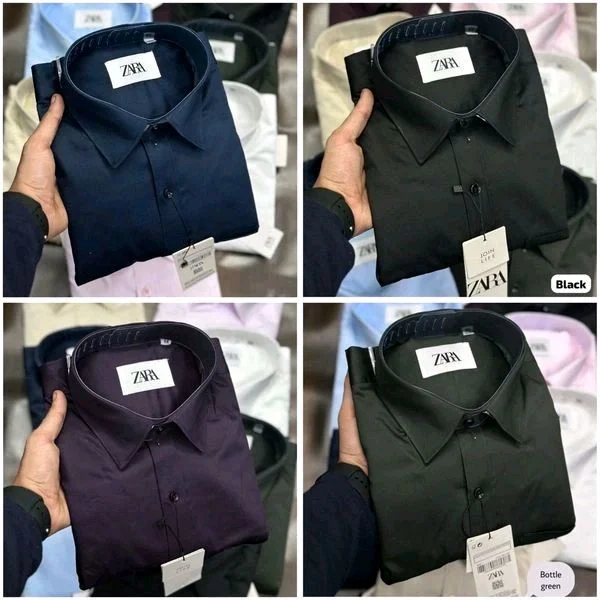 Zara Plain Shirts Combo Of 4pcs - L-40
