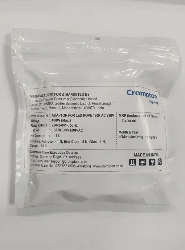 Crompton CROMPTON ADAPTOR FOR LED ROPE LIGHT