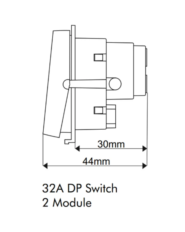 Skava Legacie 32A DP Switch With Indicator - White