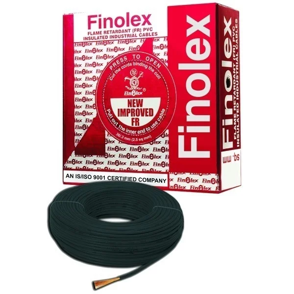 Finolex 6.0 Sq.mm FR Wire 90m - Black - Black