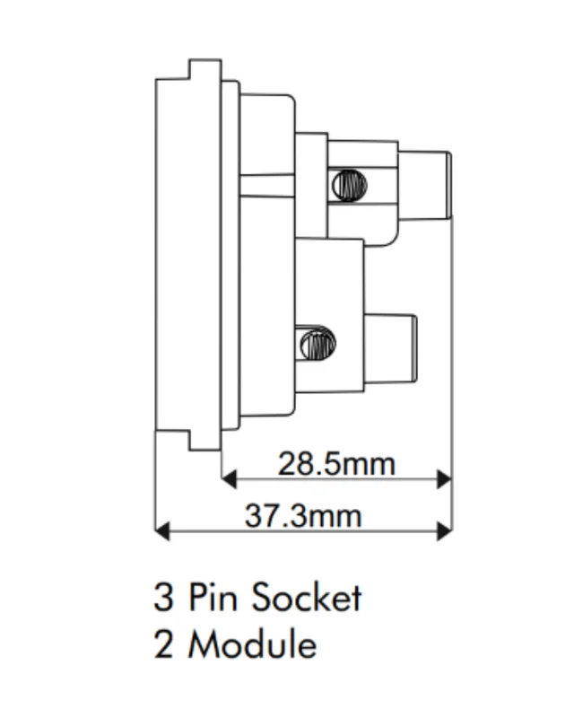 Skava Legacie 6A 3Pin Socket - White