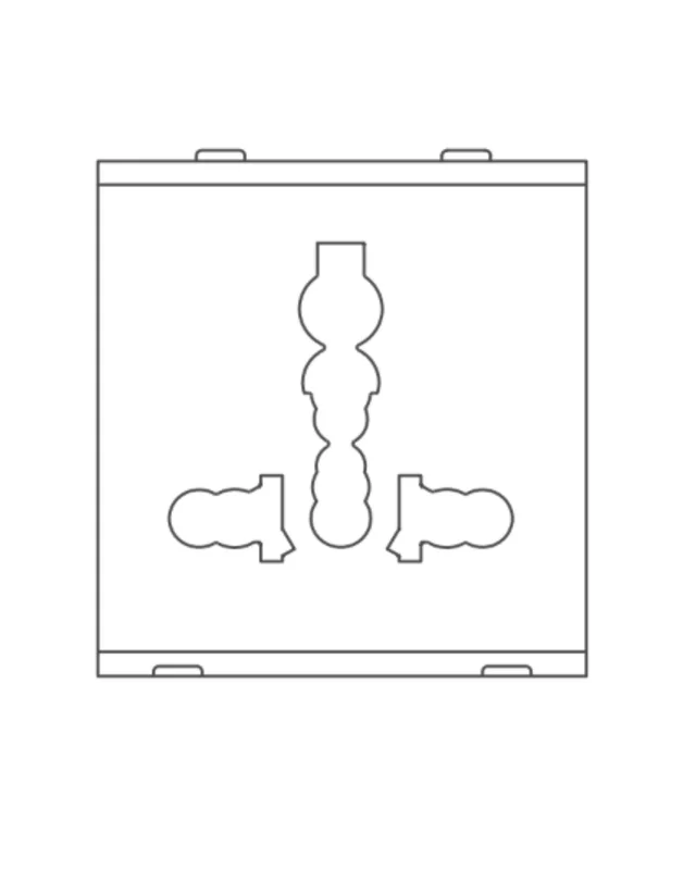 Skava Legacie 13A International Pin Socket - White