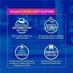 Crompton 50W LED Flood Light Crompton Gleam NEO Outdoor Waterproof