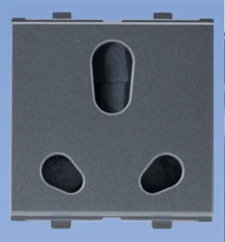 Anchor by Panasonic Penta Modular Twin Socket 6/16A - Graphite Black - 65205B - Graphite Black