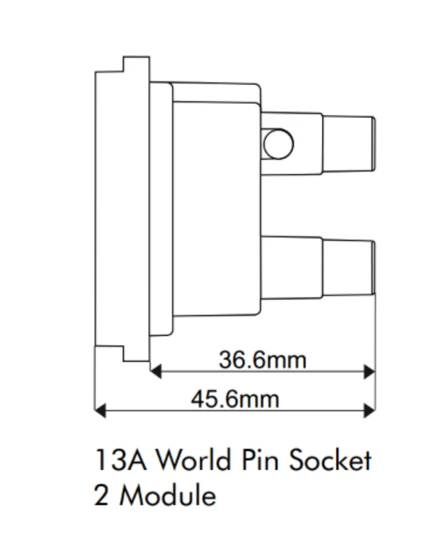 Skava Legacie 13A International Pin Socket - White