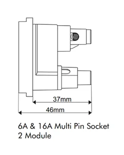Skava Legacie 6A & 16A Multi Pin Socket - White