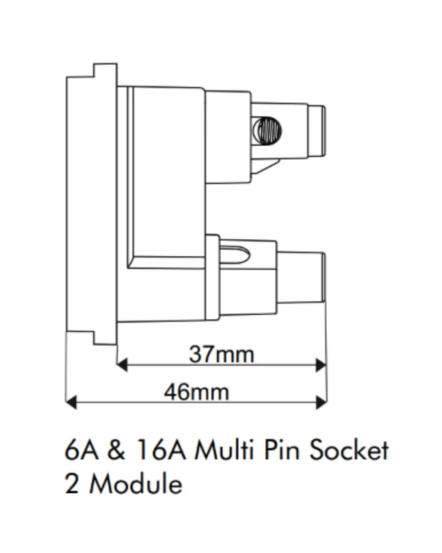 Skava Legacie 6A & 16A Multi Pin Socket - White