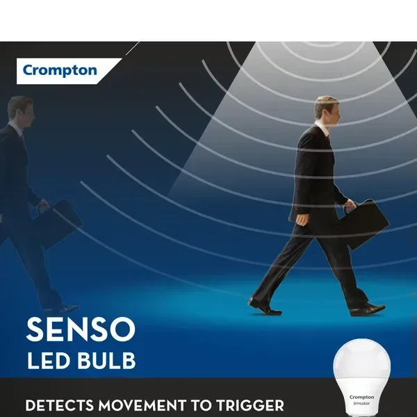 Crompton 9W Motion Sensor LED Bulb - 6000k