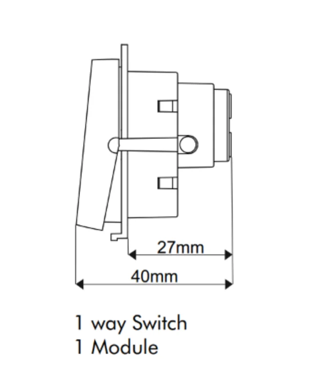 Skava legacie 6A 1Way Switch Antique White - White