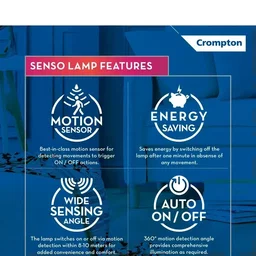 Crompton 9W Motion Sensor LED Bulb - 6000k