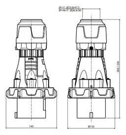 Legrand-125A 3P+N+E 380/415 V MOBILE Plug IP67 THREE PHASE