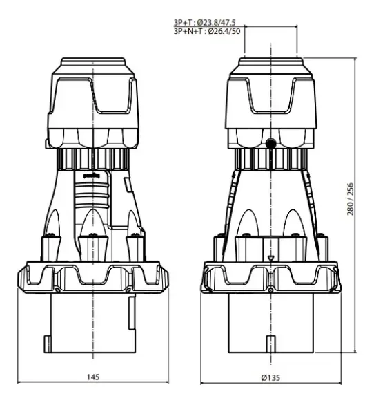 Legrand-125A 3P+N+E 380/415 V MOBILE Plug IP67 THREE PHASE