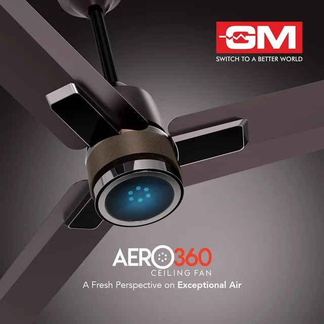 GM Aero 360 1200 mm BLDC Ceiling Fan - Brown Chrome