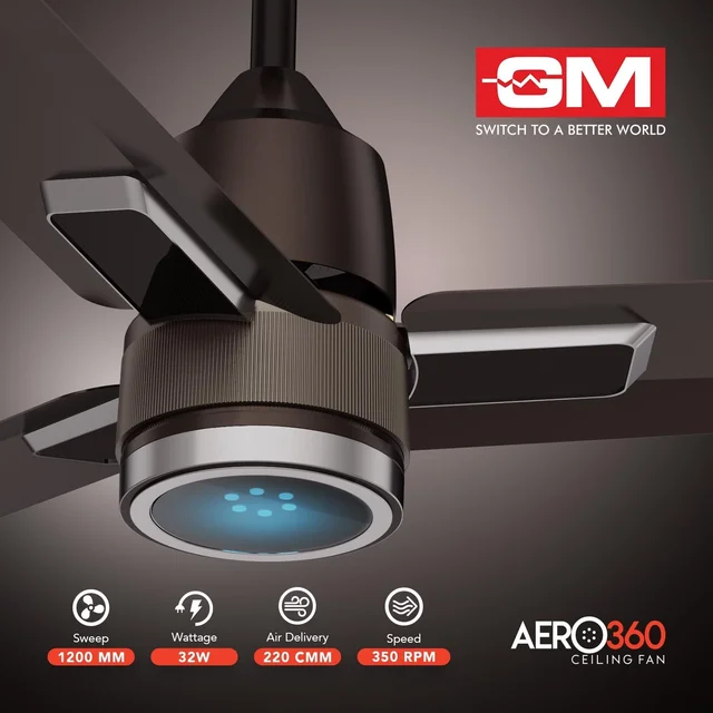 GM Aero 360 1200 mm BLDC Ceiling Fan - Brown Gun Metal