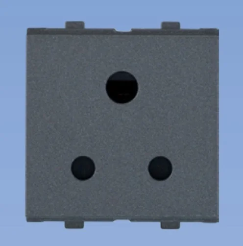 Anchor by Panasonic Penta Modular 6A 3Pin Socket with out shutter 2M - Graphite Black - 65203B - Graphite Black