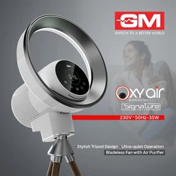 GM Oxy Air Bladeless Fan with Air Purifier and LED Light - Casablanca White