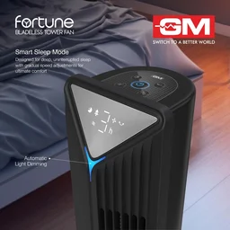GM Fortune Bladeless Tower Fan with Air Purifier - Black