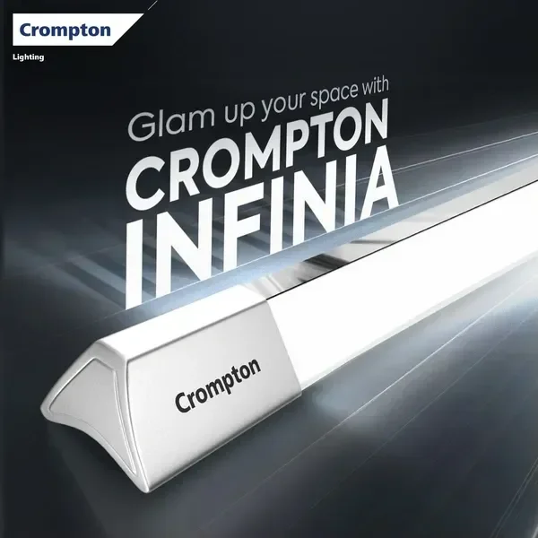 Crompton Infinia 24W 4Ft Led Triangular Shape, Chrome Finish Batten