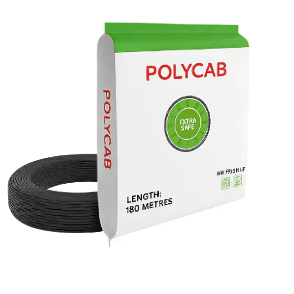 Polycab Green Wire 4.0 sq.mm 180 Meter HR FR-LSH LF House Wire - Black - 4.0 sq.mm, HR FR-LSH LF, Black