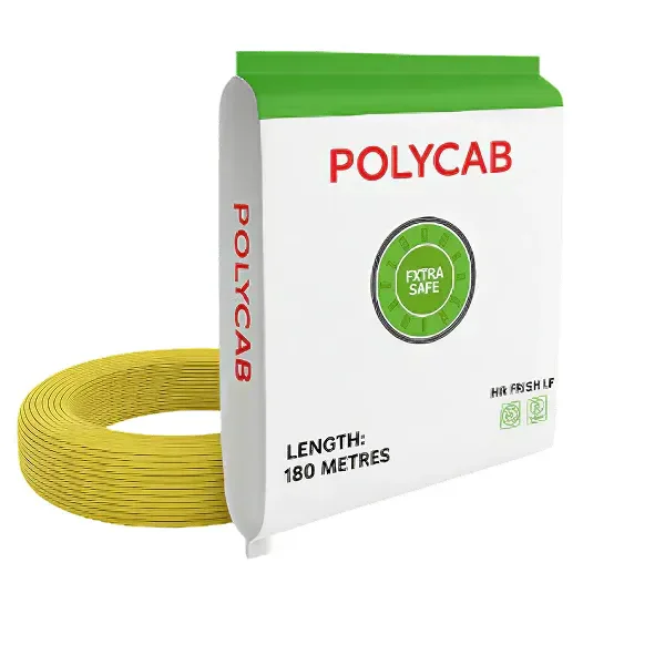 Polycab Green Wire 1.5 sq.mm 180 Meter HR FR-LSH LF House Wire - Yellow - 1.5 sq.mm, HR FR-LSH LF, Yellow
