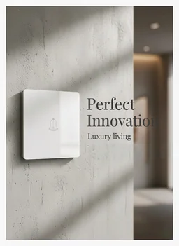 Perfect Innovation Tempered Glass Bell Push Switch 2M - White
