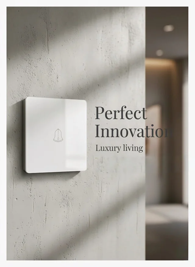 Perfect Innovation Tempered Glass Bell Push Switch 2M - White