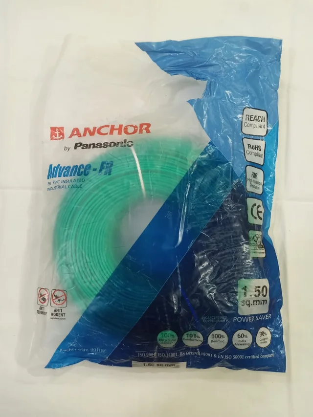 Anchor by Panasonic Advance-FR 1.5 sq.mm 180 Meter House Wire - Black - 1.5 sq.mm, Black