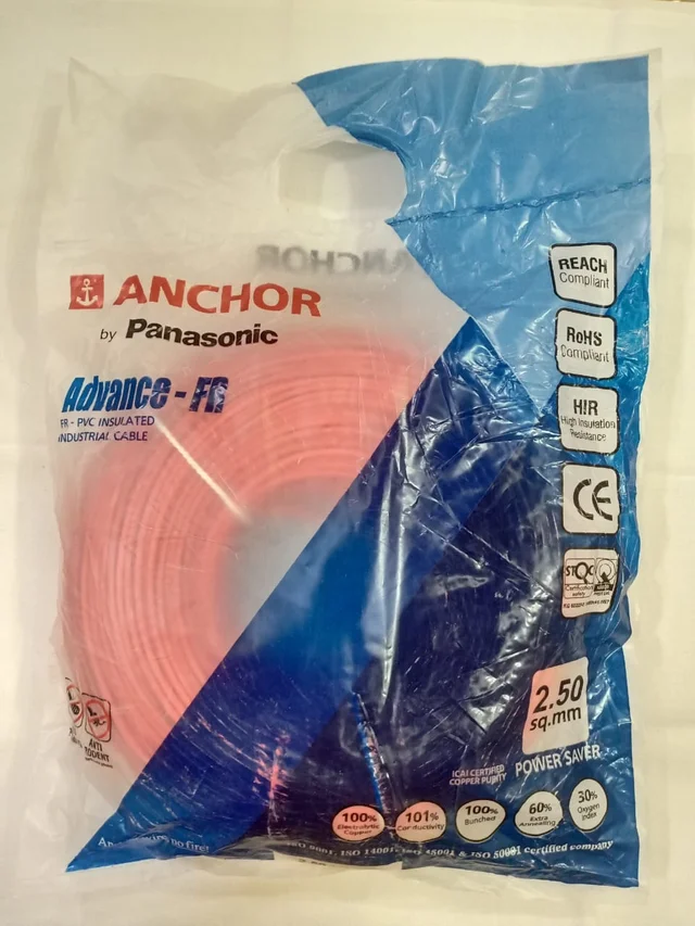 Anchor by Panasonic Advance-FR 2.5 sq.mm 180 Meter House Wire - Red - 2.5 sq.mm, Red