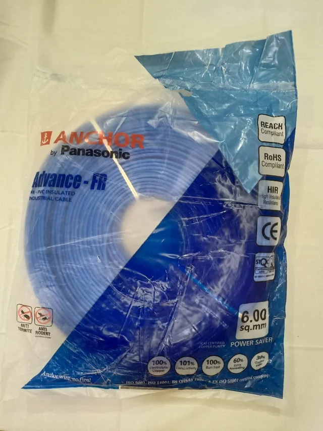 Anchor by Panasonic Advance-FR 6 sq.mm 180 Meter House Wire - Red - 6 sq.mm, Red