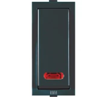 Anchor by Panasonic Roma Classic 10AX 1 Way Switch With Neon - Matt Black - 21033MB - Black