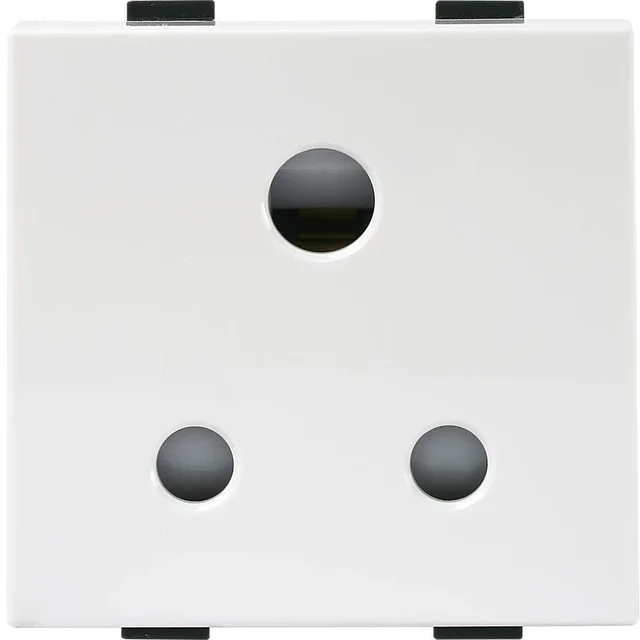 Anchor by Panasonic Roma Plus 6A 3 Pin Round Socket, 2 Module, ISI - White - 289330