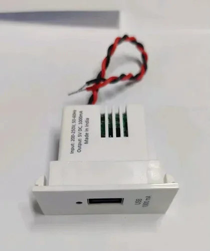 Anchor by Panasonic Roma Classic USB-A Charger, Single Port (2.1A, 5V DC), 1 Module (CRS Certified) - White - 20462