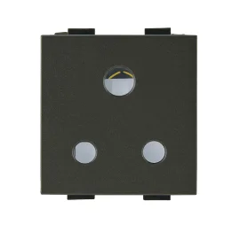 Anchor Woods 6A Socket 3 Pin Socket- Black - Grey