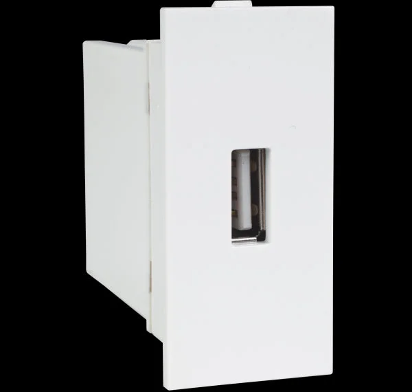 Havells Crabtree Verona USB Charger Single Port 2.1A | Modular Mobile Charging Socket