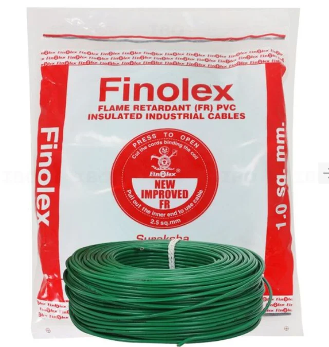 Finolex 1.0 Sq.mm FR Wire 180m - Green - Green