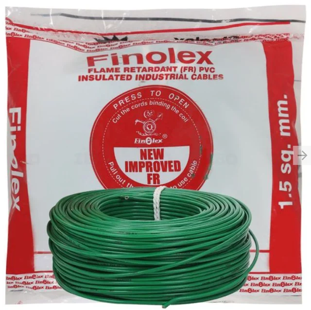 Finolex 1.5 Sq.mm FR Wire 180m - Green - Green
