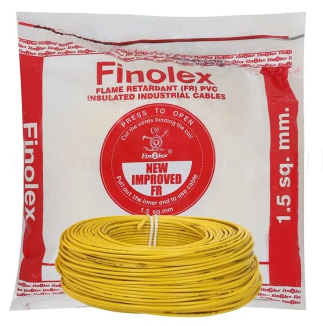 Finolex 1.5 Sq.mm FR Wire 180m - Yellow - Yellow