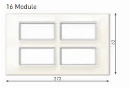 GM G-9 X-Noa 16M White Modular Switch Plate | Wood Box Compatible Cover Plate for Old Wooden Back Boxes