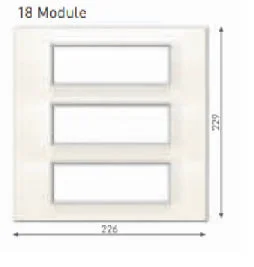 GM G-9 X-Pulse 18M Modular Switch Plate for Metal Box ��? White | GM 18 Module Cover Plate