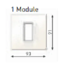 GM G-9 X-Pulse 1M Modular Switch Plate for Metal Box ��? White | GM 1 Module Cover Plate