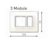 GM G-9 X-Pulse 3M Modular Switch Plate for Metal Box ��? White | GM 3 Module Cover Plate