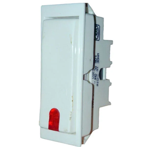 MK Honeywell Honeywell MK 16A One Way Switch with Indicator- Modular Switch | White - White