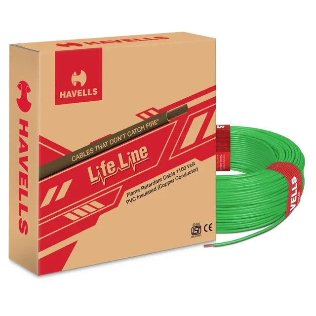 Havells 1.0 Sqmm FR Wire 180Mtr - Green