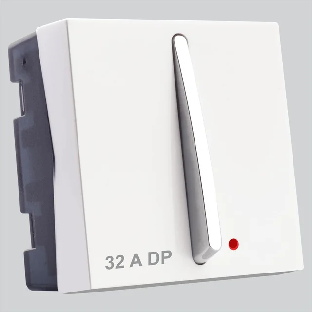 Lisha Slimz 32A D.P. Switch with Indicator 2M - White - White