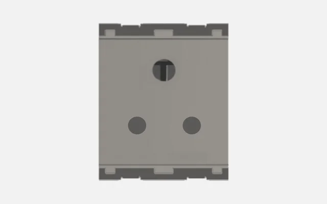 Norisys CUBE Series 6A 3-Pin Only Shuttered Socket - Quartz Gray - Quartz Gray