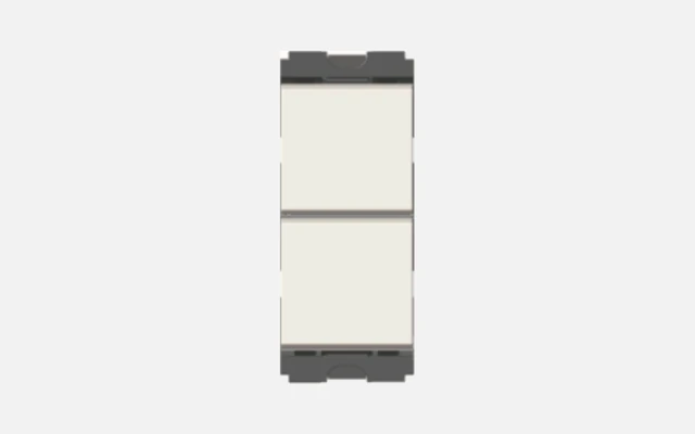 Norisys CUBE Series Twin Switch 6A 2 Gang - Both Switches 1 Way - Frost White - Frost White
