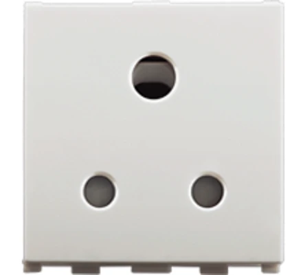 Panasonic Europa 6A 3 Pin Socket, 2 Module, ISI - White - WIPM113214 - 3 Pin Socket, White