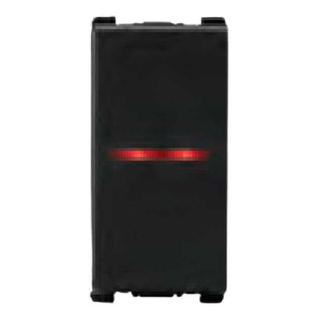 Panasonic Vision 16A 1 Way Switch with Indicator Black | Modular Power Switch - Black